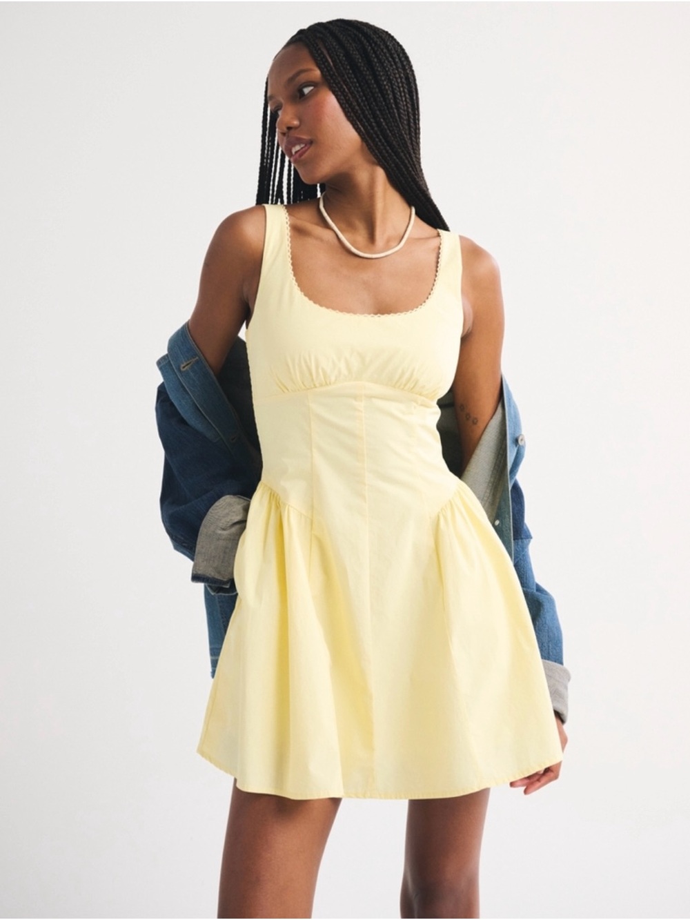 NWT Abercrombie & Fitch 100% Cotton Bra-Free Dylan Mini Dress